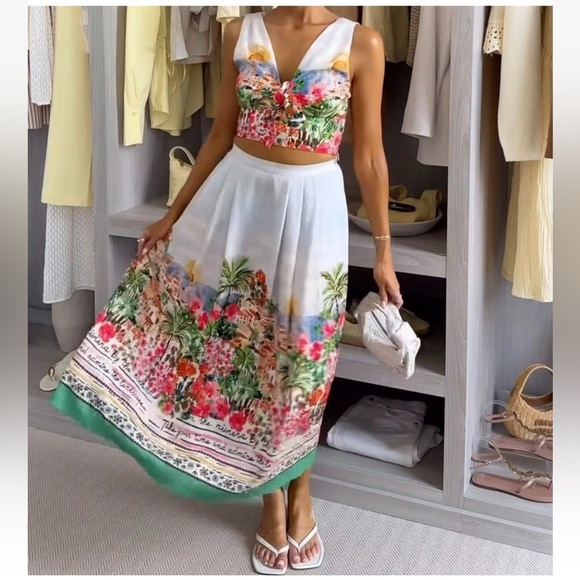 ZARA PRINTED LAYERED MIDI SKIRT - Picture 7 of 16